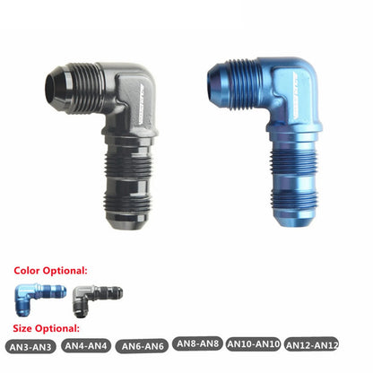 AN3 AN4 AN6 AN8 AN10 AN12 Male To Male 90 Degree Bulkhead Fitting Adapter Tuck's Performance