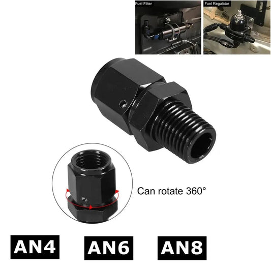 8AN Female Flare Swivel to 1/4 NPT Male Adapter Fitting Union Straight Aluminum AN4 AN6 Female 1/2NPT 1/8 NPT 3/8NPT Male Tuck's Performance