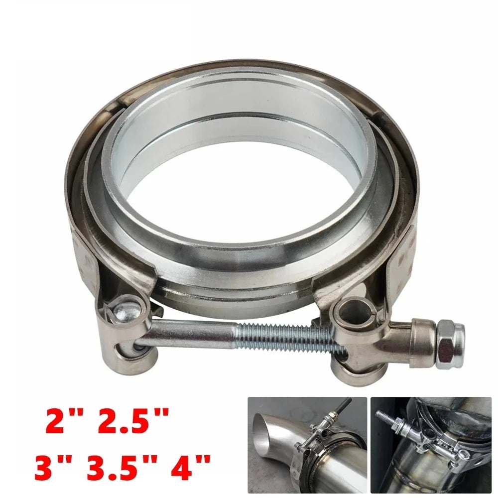 2" 2.5" 3" 3.5" 4" V-Band Clamp With Flange Male Female Fit for Exhaust System, Turbocharger, Downpipe, Muffler Tuck's Performance