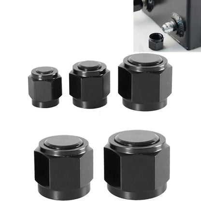 1PC AN4 AN6 AN8 AN10 AN12 Adapter Female Flare End Cap Plug Tube Fitting Hex Head Port Fitting Aluminum Black Tuck's Performance