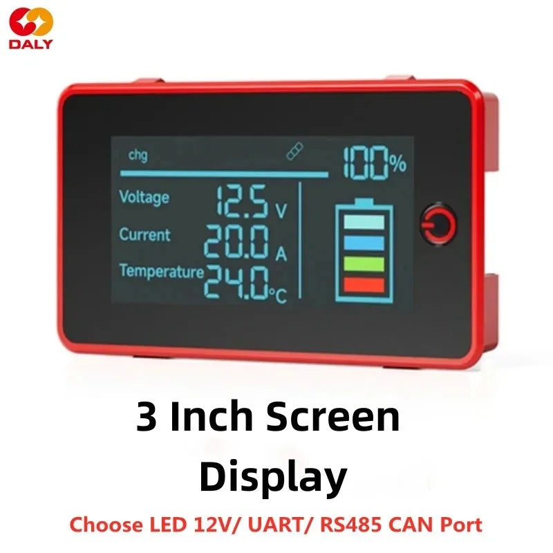 3 Inch Smart BMS LCD Display for 12V-96V Lithium Batteries image 1
