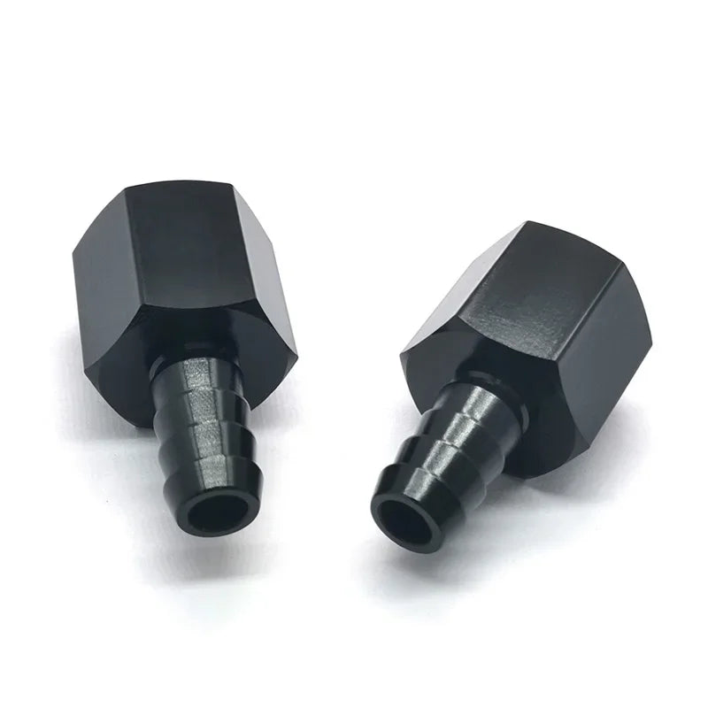 Black Straight Aluminum AN6 AN8 AN10 Female Flare to 3/8 1/2 Barb Push Hose Barb Fitting Adapter Oil Cooler Adapter Tuck's Performance