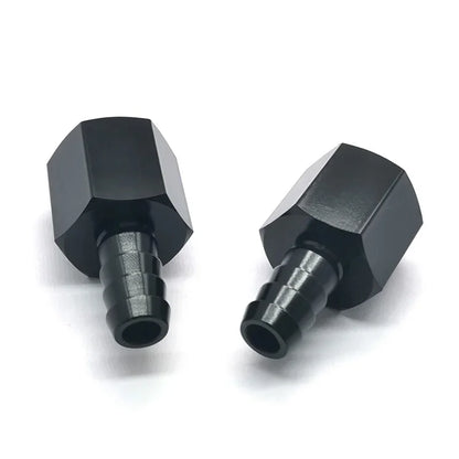 Black Straight Aluminum AN6 AN8 AN10 Female Flare to 3/8 1/2 Barb Push Hose Barb Fitting Adapter Oil Cooler Adapter Tuck's Performance