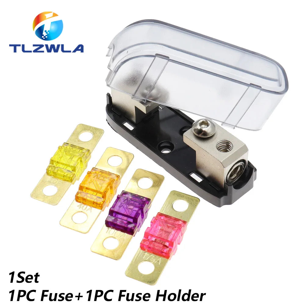 1Set Car Audio Auto Mini ANL AFS Car Fuse Holder Block with Fuse 20A 30A 40A 50A 60A 80A 100A 150A 200 MINI ANL 32V Good Quality Tuck's Performance