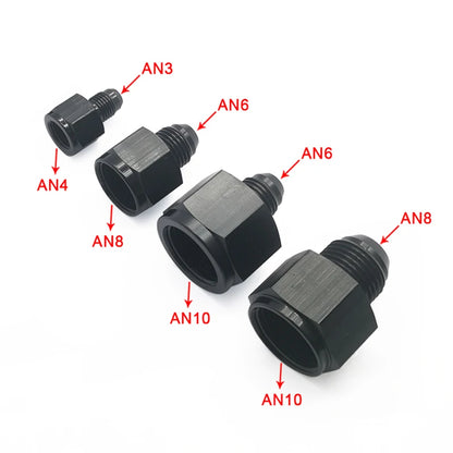 Jiax Black Aluminum AN4 AN8 AN6 1/8NPT Female to AN 3 AN6 AN8 AN10 Male Flare Adapter Fitting Reducer Tuck's Performance