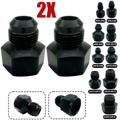 2XAluminum Reducer Expander Fitting Adapter Female To Male 3AN 4AN 6AN 8AN 10AN 12AN 16AN 20AN Oil Cooler Connector Hose Fitting Tuck's Performance