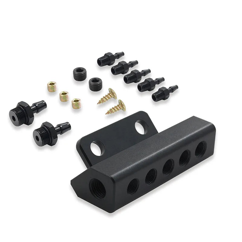 5 Port Car Vacuum Block Intake Manifold Kit Fuel Gas Wastegate Turbo Boost Tuck's Performance
