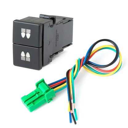 1PC Car Dual Key Switch Dual Switch Radar Tailgate Power LED Headlight Switch Button for ISUZU D-MAX 21-23 Tuck's Performance