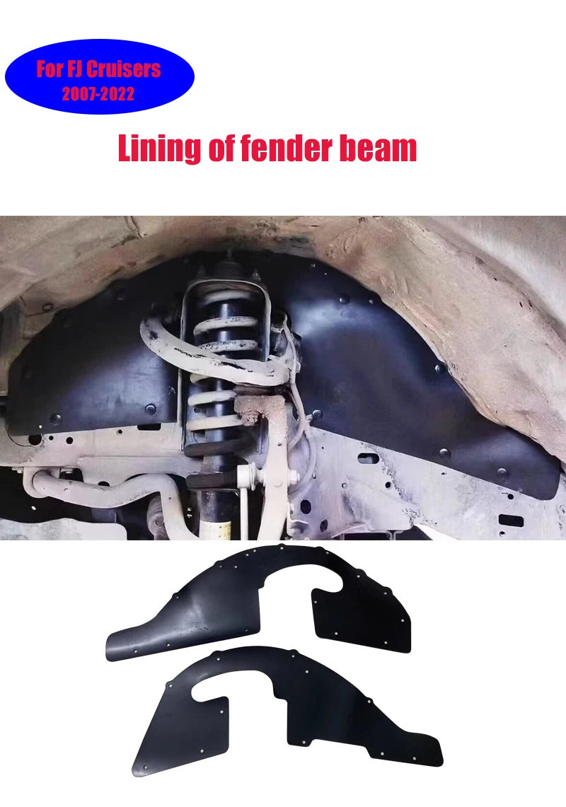 For 07-23 FJ Cruiser Front Fender Apron Splash Shield / Inner Fender Mud Guard OEM:53886-35020, 53735-35150 Tuck's Performance