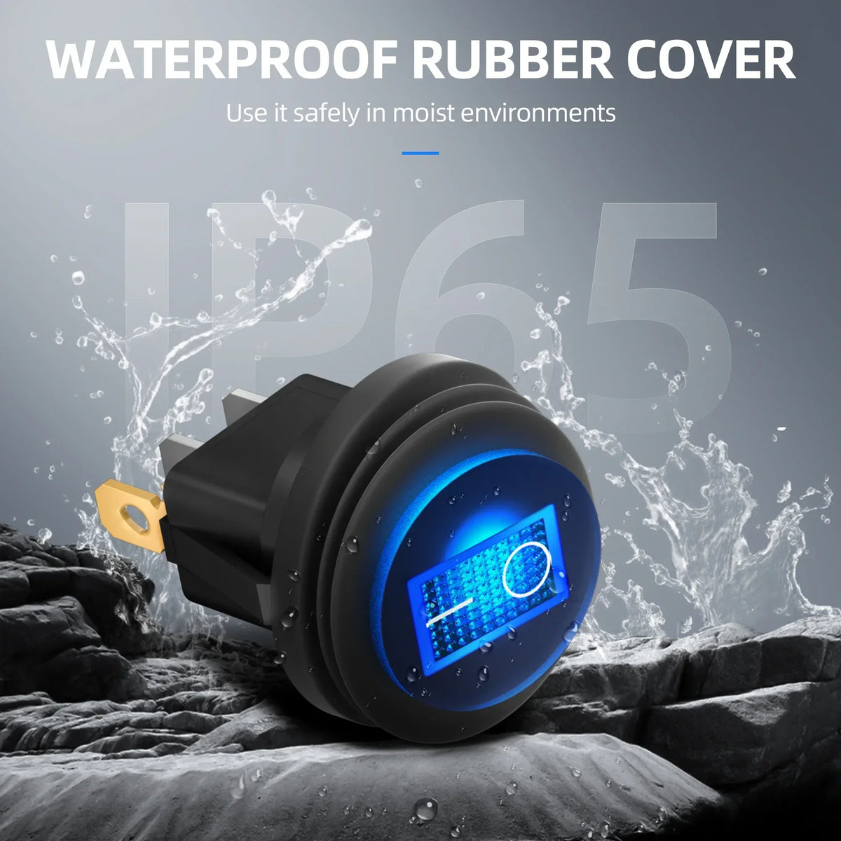 5PCS Waterproof Round Rocker Switch12V LED Toggle Switch Lighted ON Off SPST 3 Pin for Car Switch Panel RV Truck Marine Boat Tuck's Performance