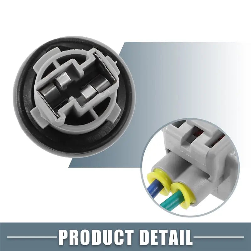 Turn signal bulb socket base and plug close up