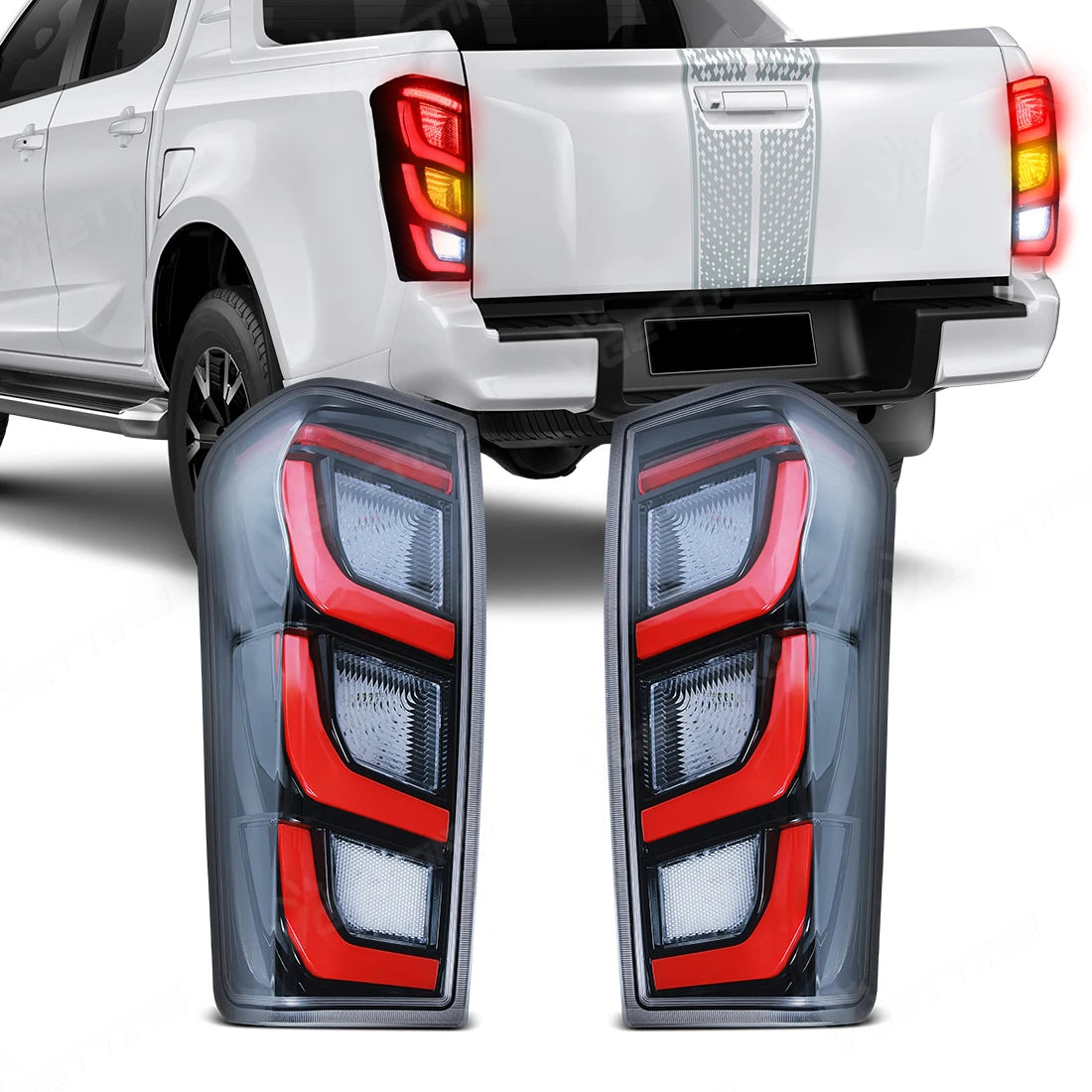 LED Taillights Assembly For Isuzu D-MAX 2012-2019 Rear Brake Lamps Flowing Taillight Reversing Tail Lamp Car Accessories Tuck's Performance