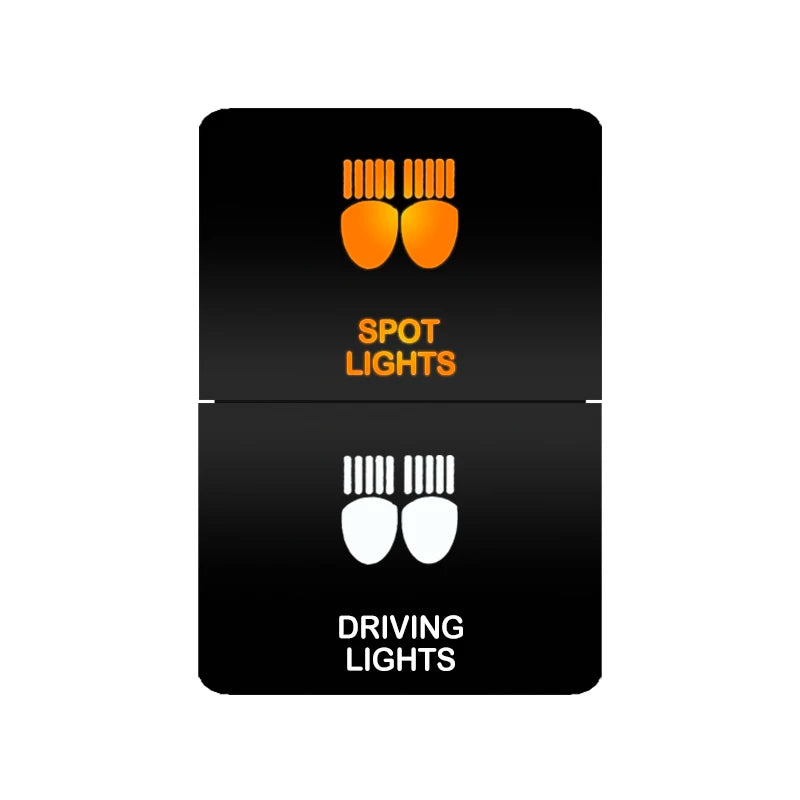 Dual push switch spot lights and driving lights