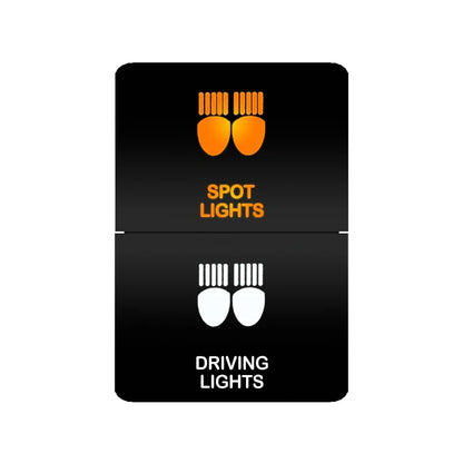 Dual push switch spot lights and driving lights