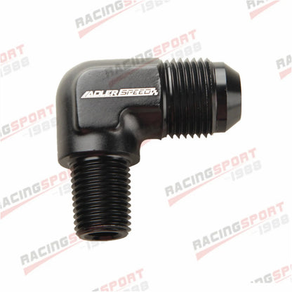 AN3 AN4 AN6 AN8 AN10 AN12 Male Flare To 1/8" 1/4" 3/8" NPT Adapter 90 Degree Tube Hose Fitting Tuck's Performance