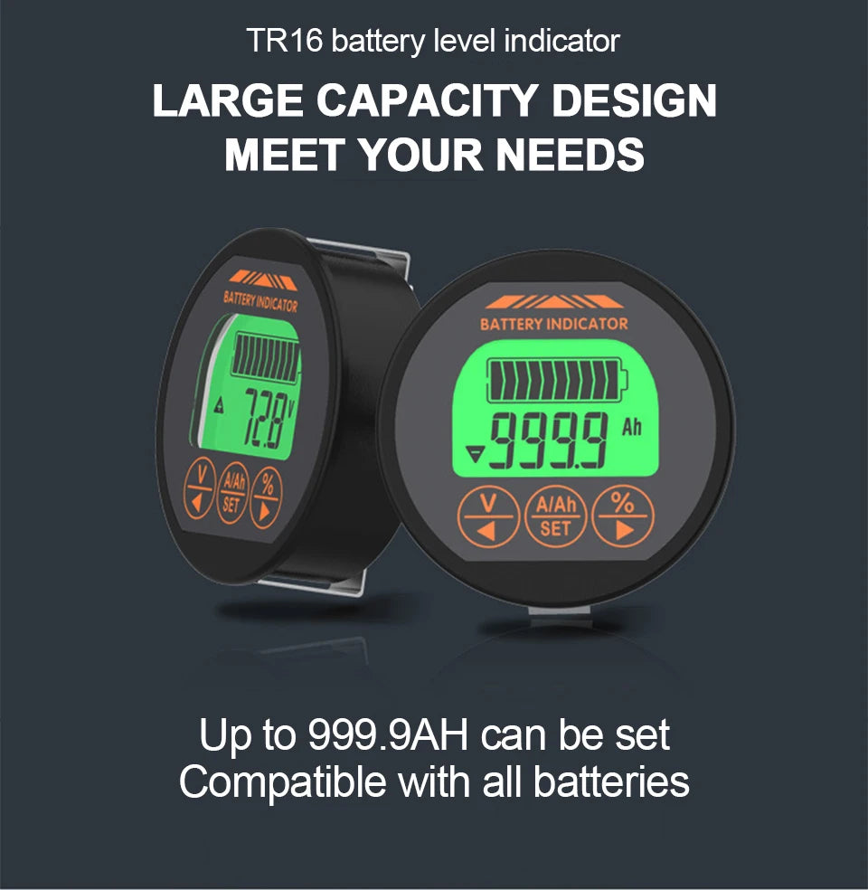 TR16 DC 8-100V Battery Tester 50A 100A 350A Battery Capacity Tester Digital Waterproof Ammeter Voltmeter with Memory Function Tuck's Performance