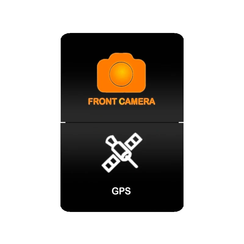 Dual push switch front camera and GPS