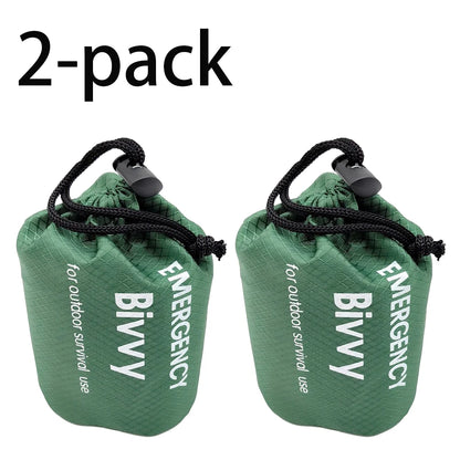 Emergency bivvy thermal survival sleeping bag - 2 pack green