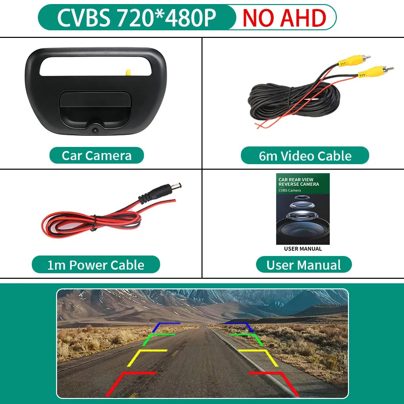 AHD 170° Pickup Tailgate Handle Camera Black For Mitsubishi-Triton L200 2005-2015 5716A031XA Car Rear View Backup Camera Tuck's Performance