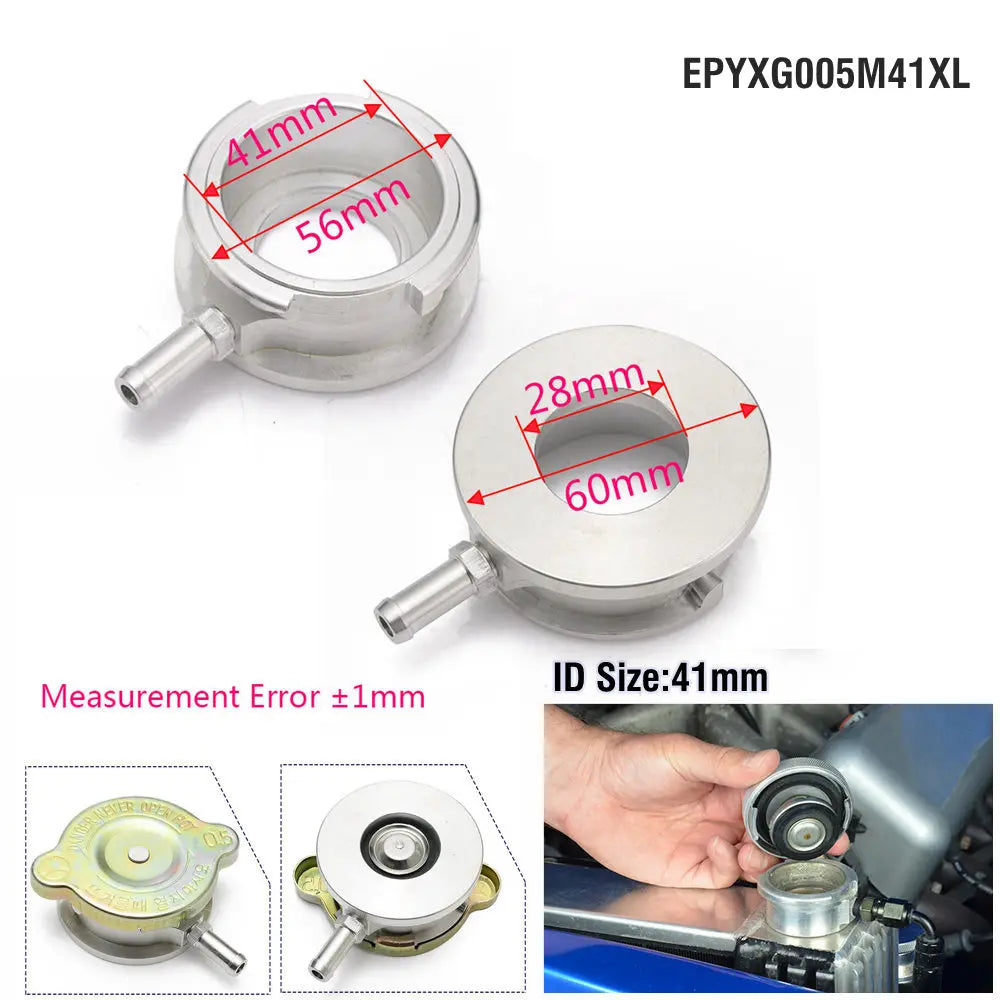 EPMAN Performance Aluminum Weld On Radiator Filler Neck 1.65" ID 41mm or 1.25" 32mm Radiator Inlet With Cap EPYXG005M Tuck's Performance