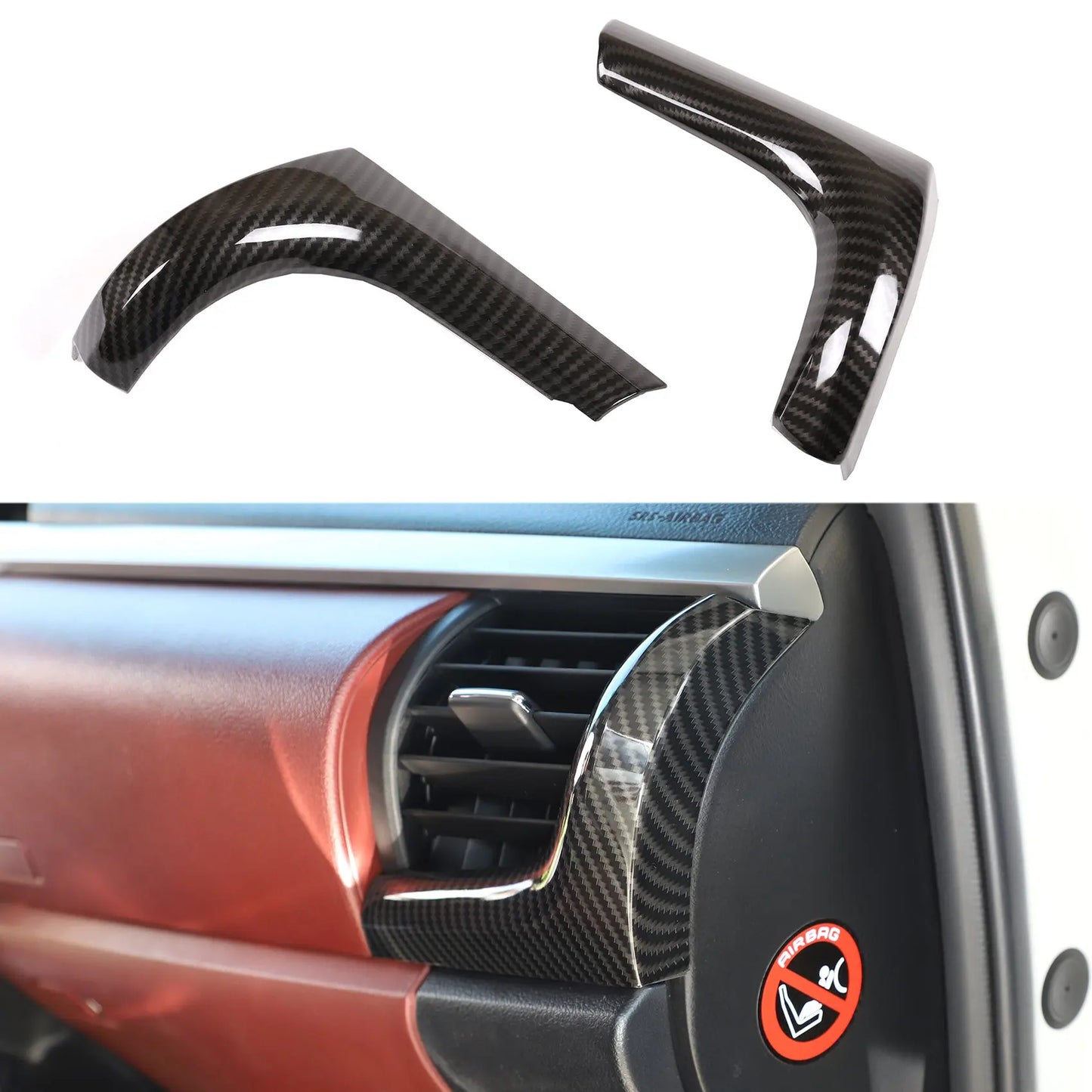 Toyota Hilux 2015-2021  Side Air Outlet Cover Trim Car Styling Carbon Fiber