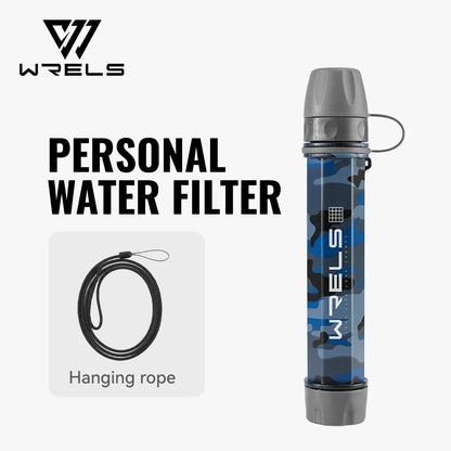 WRELS Outdoor Mini Camping Hiking Purification Water Filter Straw Carbon Fiber Water Bag for Survival or Emergency Supplies Tuck's Performance