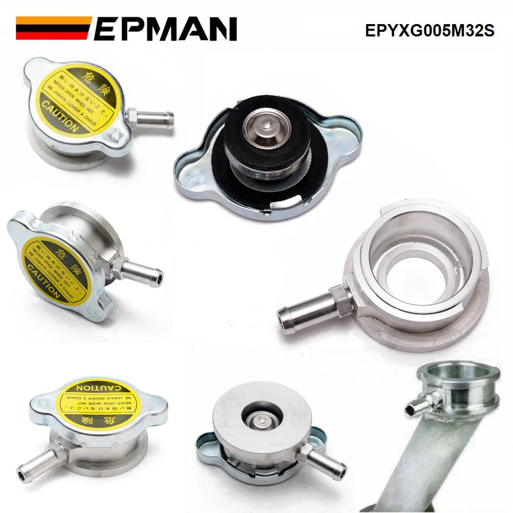 EPMAN Performance Aluminum Weld On Radiator Filler Neck 1.65" ID 41mm or 1.25" 32mm Radiator Inlet With Cap EPYXG005M Tuck's Performance