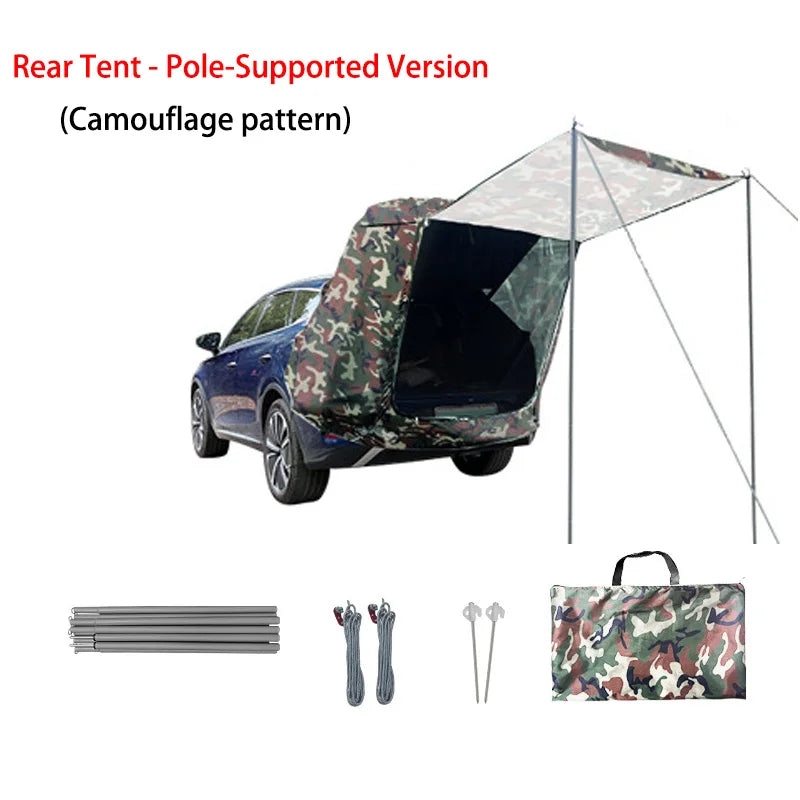 Outdoor Car Rear Tent Camping Picnic Car Rear Tent with Canopy Car Rear Extension Tent Sunshine-Proof Rain-Proof Car Rear Tent Tuck's Performance