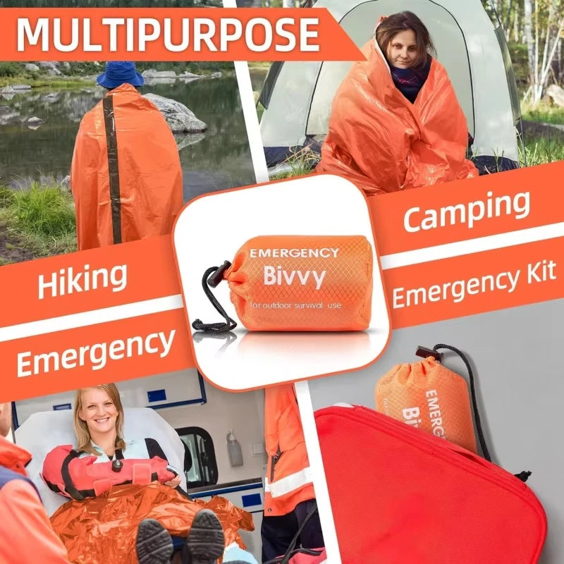 Emergency bivvy thermal survival sleeping bag - uses