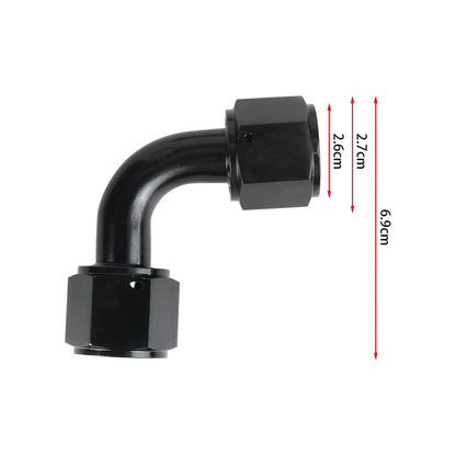 4AN 6AN 8AN 10AN Female to AN Female Union Straight 0 45 90 Degrees Swivel Hose End Fitting Adaptors Aluminum Oil Fuel Connector Tuck's Performance