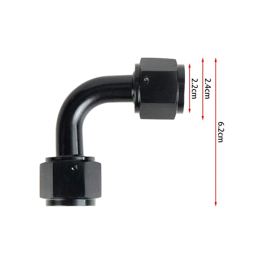 4AN 6AN 8AN 10AN Female to AN Female Union Straight 0 45 90 Degrees Swivel Hose End Fitting Adaptors Aluminum Oil Fuel Connector Tuck's Performance