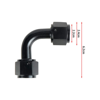 4AN 6AN 8AN 10AN Female to AN Female Union Straight 0 45 90 Degrees Swivel Hose End Fitting Adaptors Aluminum Oil Fuel Connector Tuck's Performance
