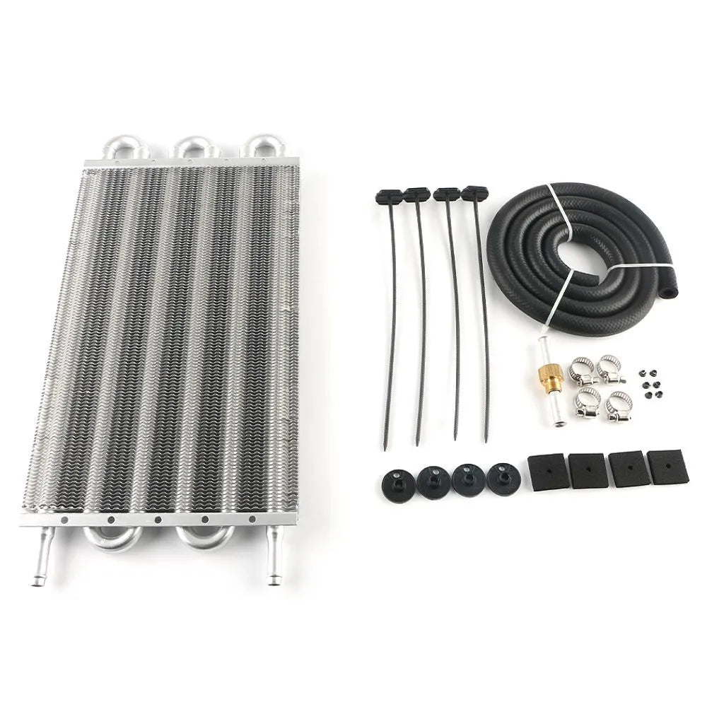 2 Row 4 Row 6 Row 8 Row 10Row 16Row Universal Remote Transmission Oil Cooler Auto-Manual Radiator Converter Aluminum Kit Tuck's Performance