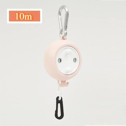 Pink 10 m retractable camping clothesline