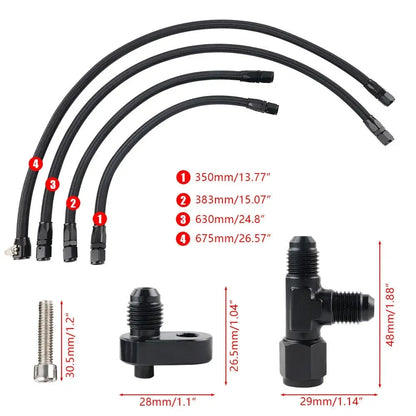 AN4 Adapter Engine Steam Vent Hose Line Kit Stainless Steel Braided Line Hose For LS LSX LS1 LS2 LS6 LM7 Chevrolet Pontiac GMC Tuck's Performance