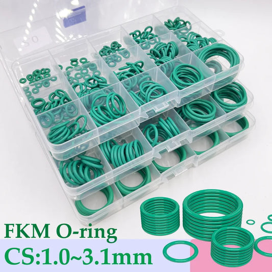 250s Green FKM O Ring Sealing Gasket Heat Resistance High Hardness Corrosion CS 1/1.5/2/2.4/3.1 Fluorine Rubber Seal O-rings Kit Tuck's Performance