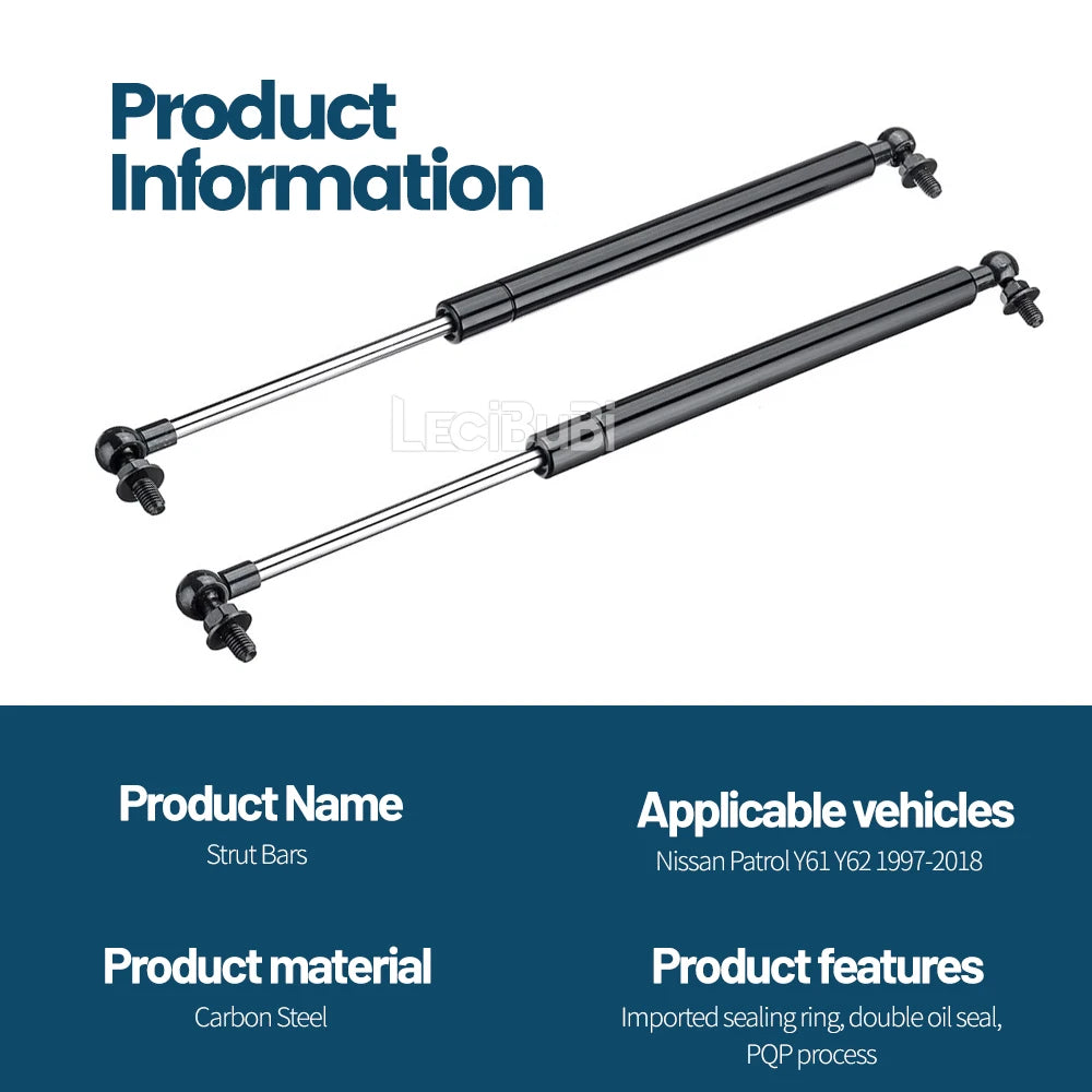 Bonnet Gas Struts (Pair) to suit Nissan Patrol GU Y61 & Y62 Tucks Performance