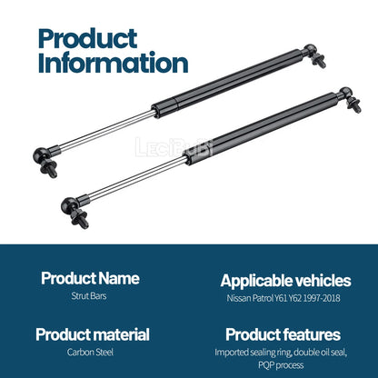 Bonnet Gas Struts (Pair) to suit Nissan Patrol GU Y61 & Y62 Tucks Performance
