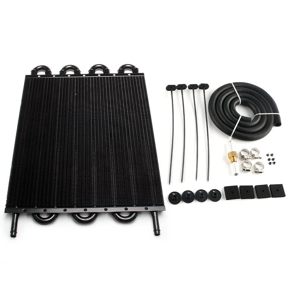 2 Row 4 Row 6 Row 8 Row 10Row 16Row Universal Remote Transmission Oil Cooler Auto-Manual Radiator Converter Aluminum Kit Tuck's Performance