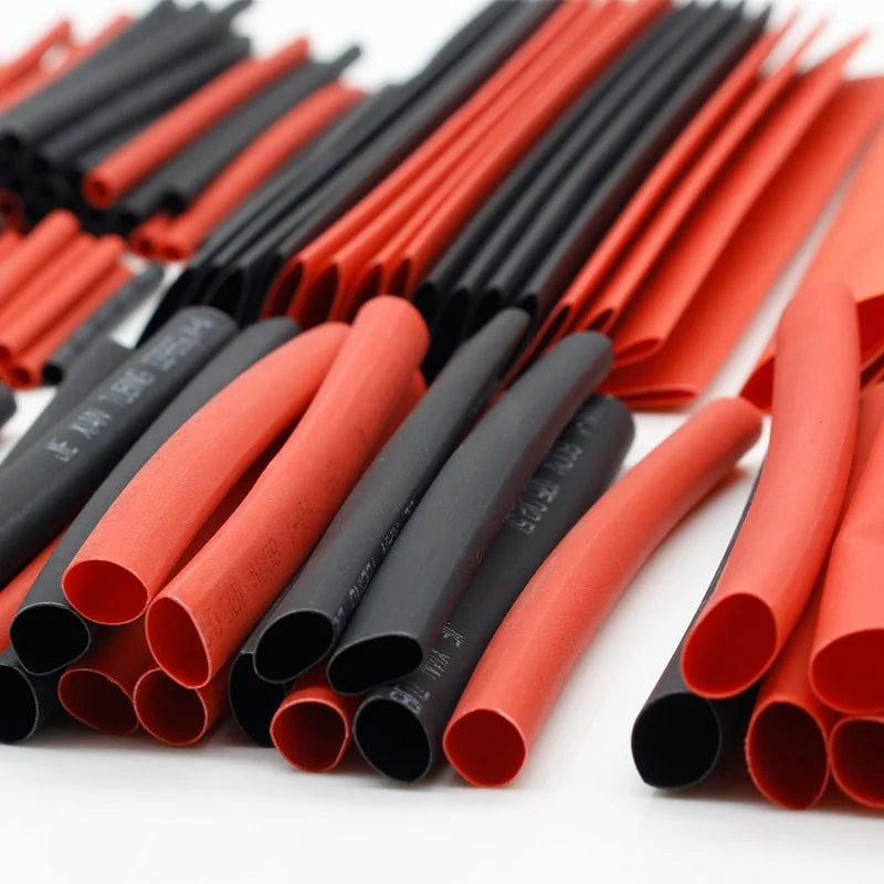 127PCS Black Red Heat Shrink Tubing 2:1 Assortment Polyolefin Tube Car Cable Sleeving Wrap Wire Kit Tuck's Performance