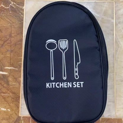 Black camp kitchen utensil organiser bag