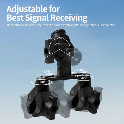 Adjustable 360 degree swivel and 270 degree tilt satellite dish mount