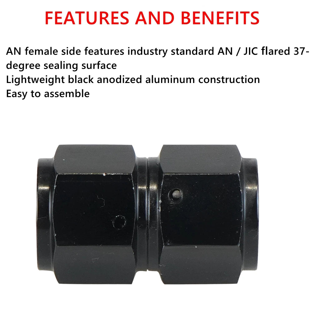 4AN 6AN 8AN 10AN Female to AN Female Union Straight 0 45 90 Degrees Swivel Hose End Fitting Adaptors Aluminum Oil Fuel Connector Tuck's Performance