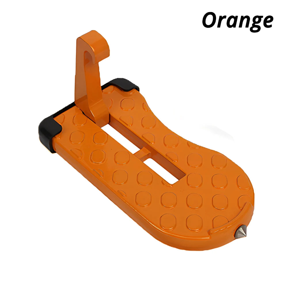 Orange folding door latch step