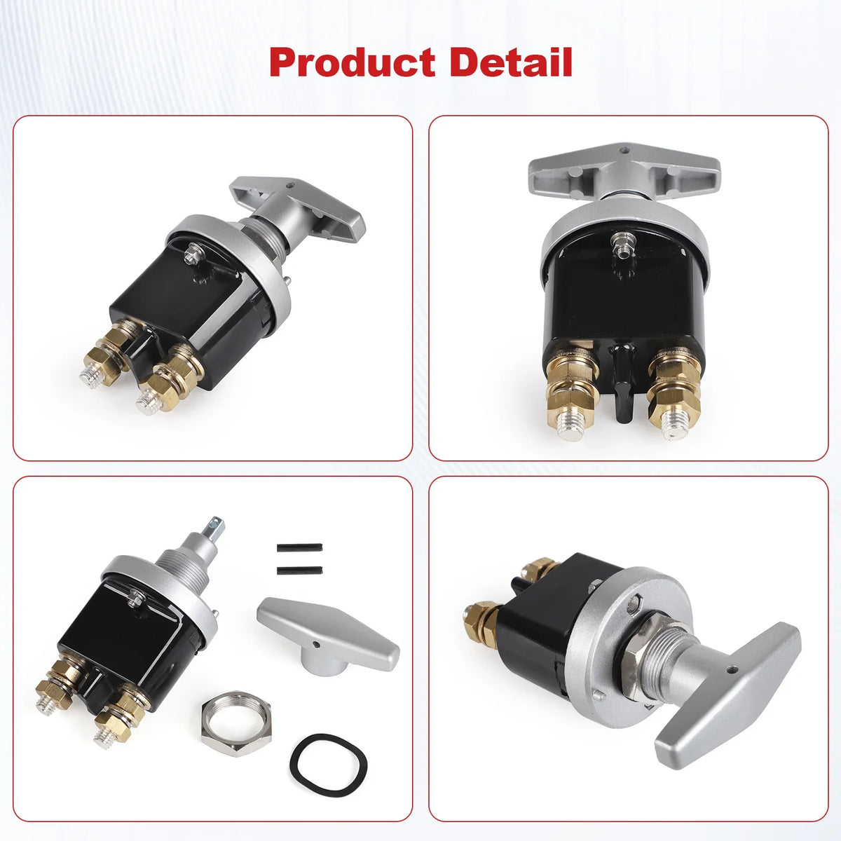 Battery Isolator Disconnector 1500A 12-48V Heavy Duty Battery Kill Mass Switch Kit Stud M10 For RV Camper Van Truck Boat Autos Tuck's Performance