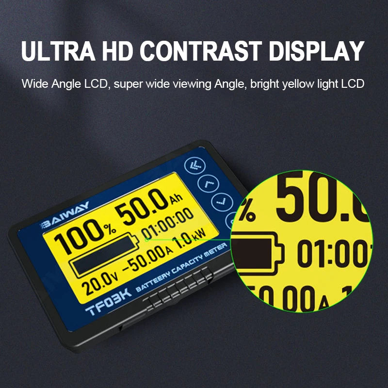 DC 8V-120V Coulomb Counter Battery Capacity Monitor image 4