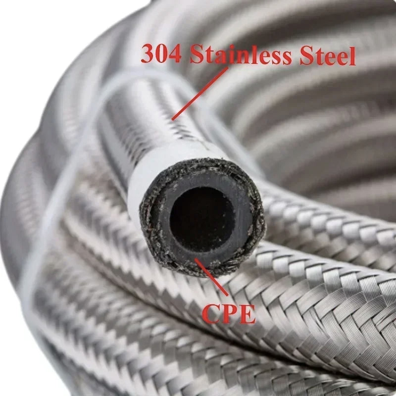 Stainless Braided CPE Fuel & Oil Hose | AN4 to AN12 | 1 to 6 Metre Tucks Performance