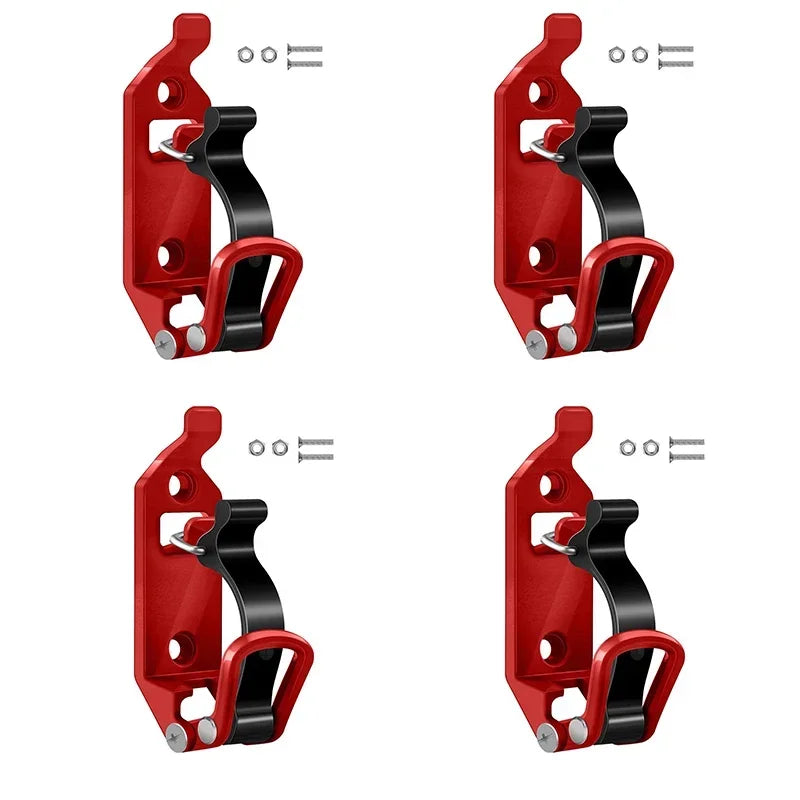 Red tool clamp with mounting hardware