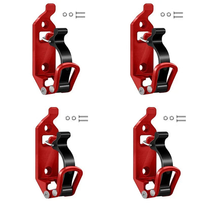Red tool clamp with mounting hardware