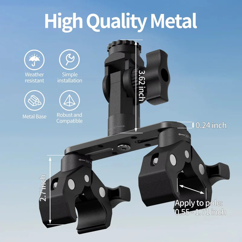 Fibreglass-reinforced nylon clamp mount with stainless screws